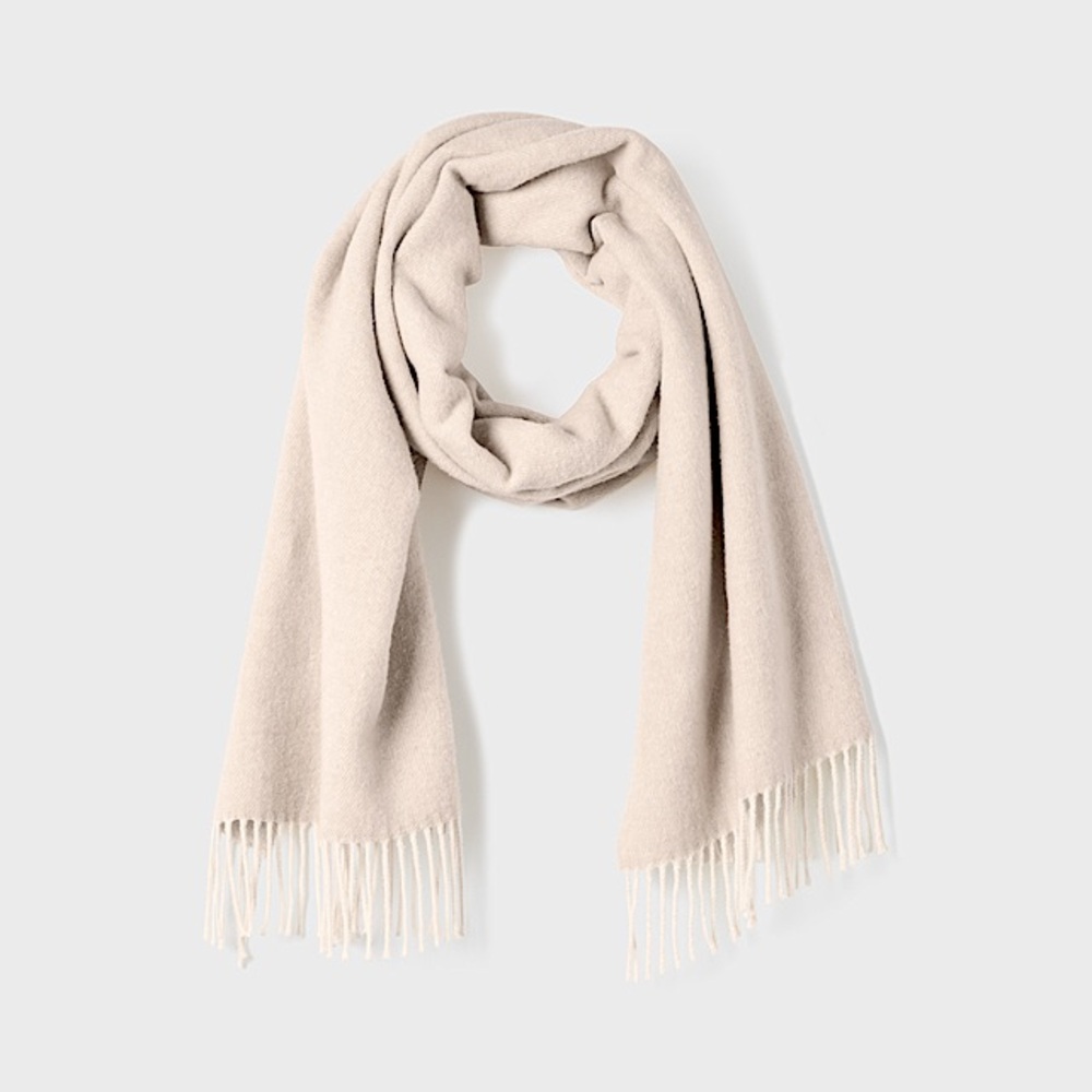 NWT Eileen Fisher Brushed Recycled Cotton Cashmere Scarf in Almond